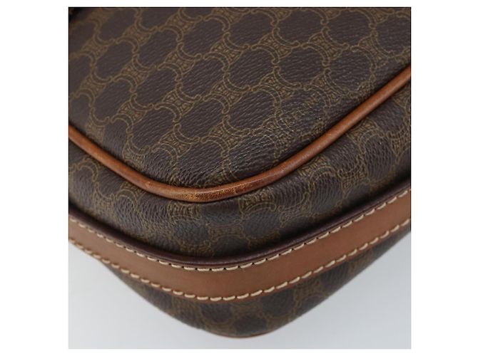 Céline Borsa a Spalla in Tela Macadam CELINE in Pelle PVC Marrone Oro Auth ka3049 D'oro - vista 14