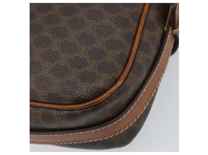 Céline Borsa a Spalla in Tela Macadam CELINE in Pelle PVC Marrone Oro Auth ka3049 D'oro - vista 15