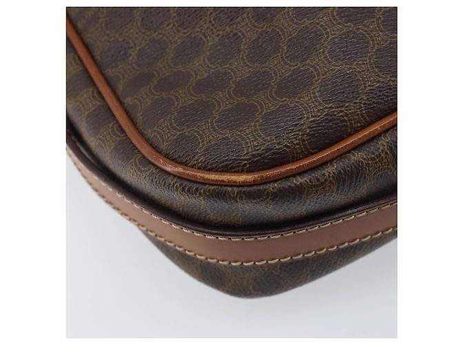 Céline Borsa a Spalla in Tela Macadam CELINE in Pelle PVC Marrone Oro Auth ka3049 D'oro - vista 16