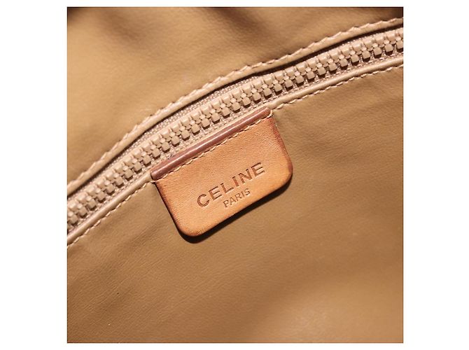 Céline Borsa a Spalla in Tela Macadam CELINE in Pelle PVC Marrone Oro Auth ka3049 D'oro - vista 18