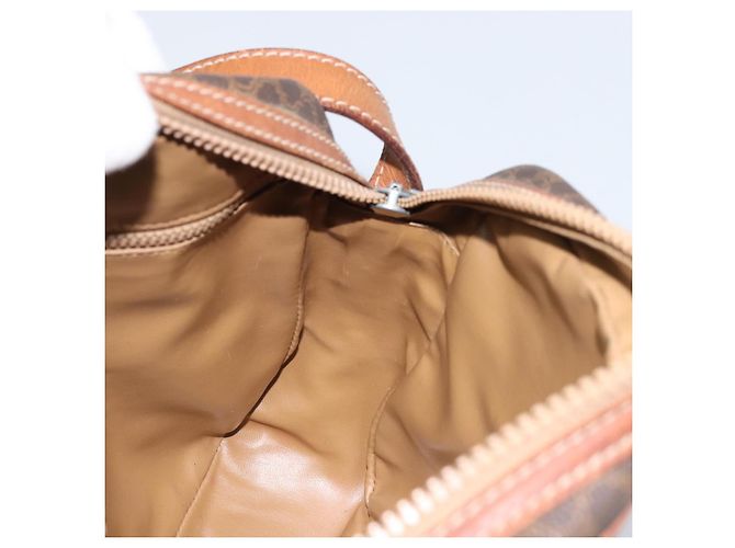 Céline Borsa a Spalla in Tela Macadam CELINE in Pelle PVC Marrone Oro Auth ka3049 D'oro - vista 19