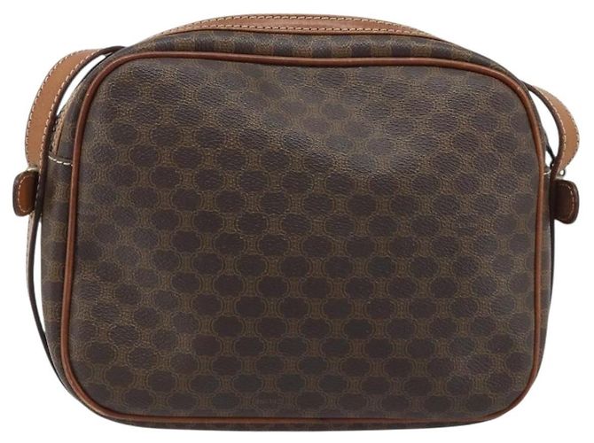 Céline Borsa a Spalla in Tela Macadam CELINE in Pelle PVC Marrone Oro Auth ka3049 D'oro - vista 2
