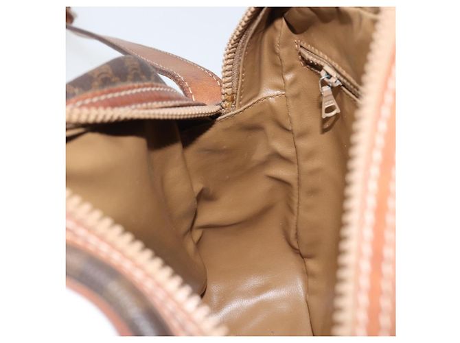 Céline Borsa a Spalla in Tela Macadam CELINE in Pelle PVC Marrone Oro Auth ka3049 D'oro - vista 20