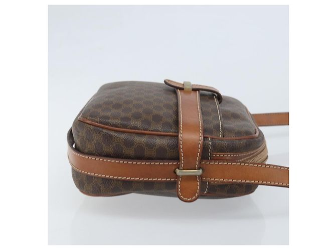 Céline Borsa a Spalla in Tela Macadam CELINE in Pelle PVC Marrone Oro Auth ka3049 D'oro - vista 3