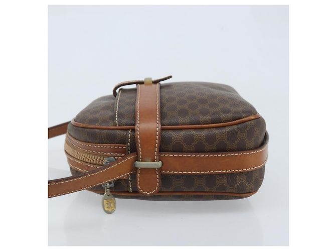 Céline Borsa a Spalla in Tela Macadam CELINE in Pelle PVC Marrone Oro Auth ka3049 D'oro - vista 4