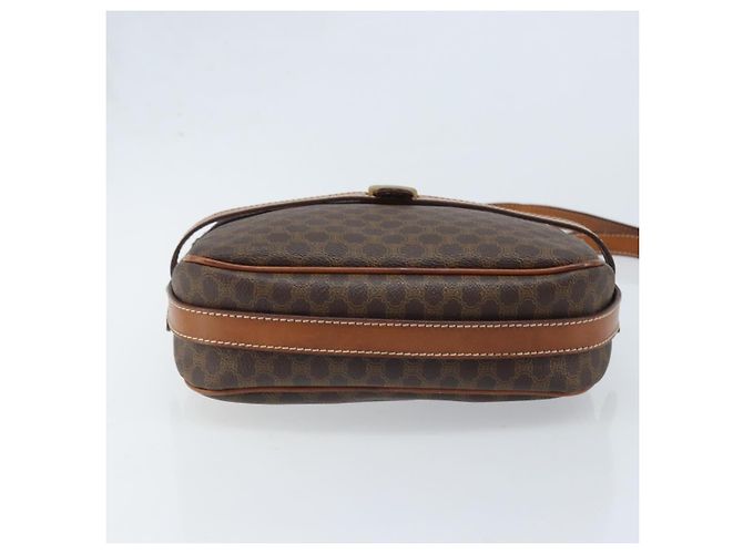 Céline Borsa a Spalla in Tela Macadam CELINE in Pelle PVC Marrone Oro Auth ka3049 D'oro - vista 5
