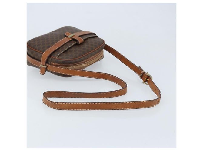Céline Borsa a Spalla in Tela Macadam CELINE in Pelle PVC Marrone Oro Auth ka3049 D'oro - vista 7