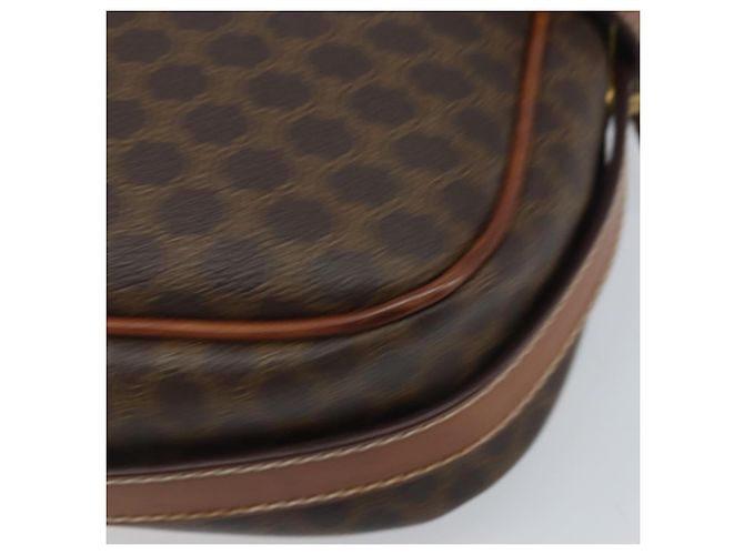 Céline Borsa a Spalla in Tela Macadam CELINE in Pelle PVC Marrone Oro Auth ka3049 D'oro - vista 9