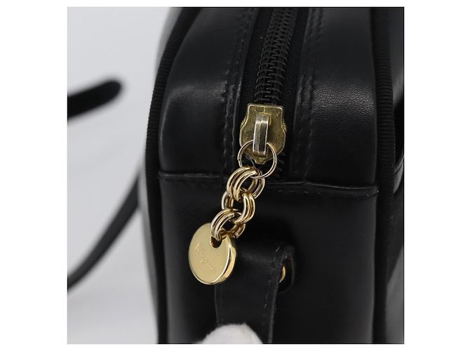 Borsa a Spalla Salvatore Ferragamo Vala in Pelle Nera Oro Auth 170076 Nero D'oro - vista 10