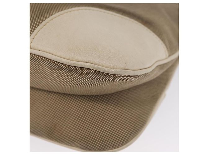 Borsa a Spalla PRADA in Tela Pelle Beige Oro Auth 174479 D'oro - vista 10