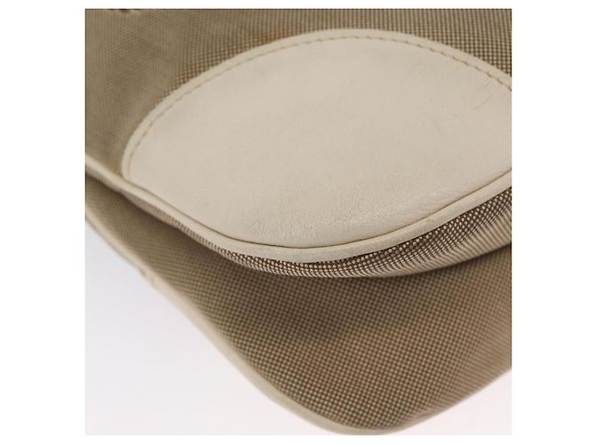 Borsa a Spalla PRADA in Tela Pelle Beige Oro Auth 174479 D'oro - vista 15