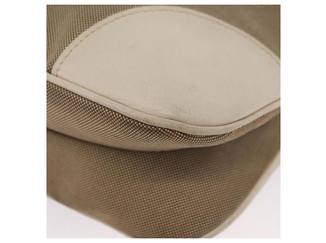 Borsa a Spalla PRADA in Tela Pelle Beige Oro Auth 174479 D'oro - vista 16