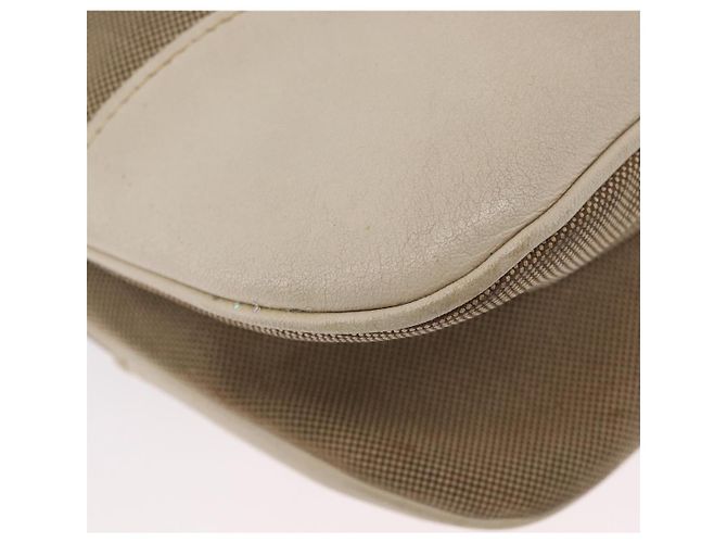 Borsa a Spalla PRADA in Tela Pelle Beige Oro Auth 174479 D'oro - vista 17