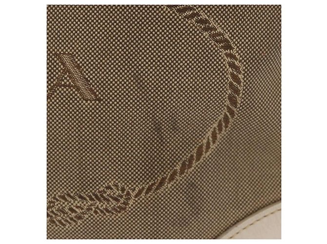 Borsa a Spalla PRADA in Tela Pelle Beige Oro Auth 174479 D'oro - vista 2