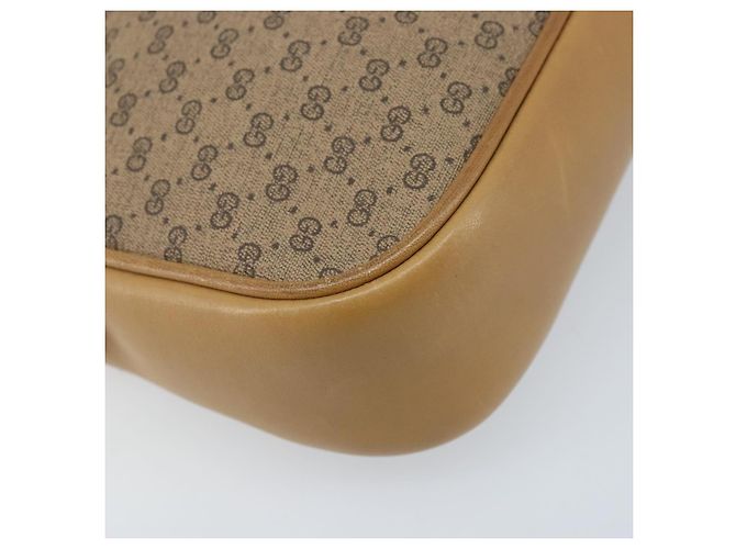 Borsa a Spalla GUCCI Micro GG Supreme Web Sherry Line PVC Beige Oro Auth ka3222 D'oro - vista 14
