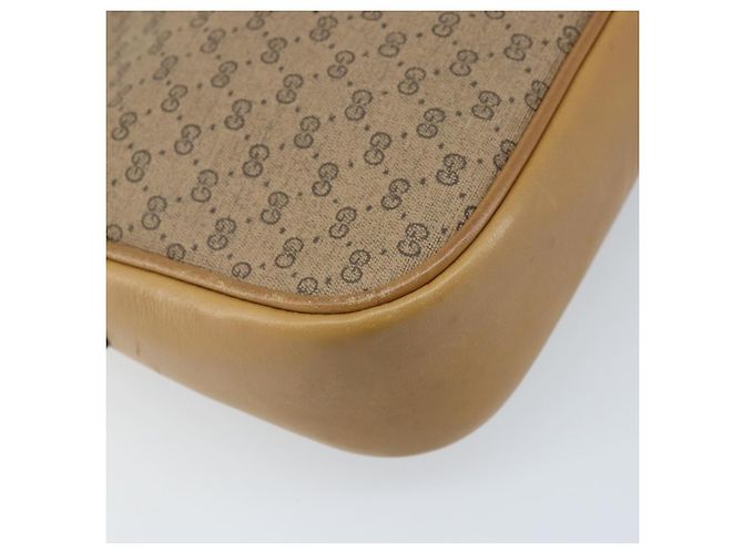 Borsa a Spalla GUCCI Micro GG Supreme Web Sherry Line PVC Beige Oro Auth ka3222 D'oro - vista 16