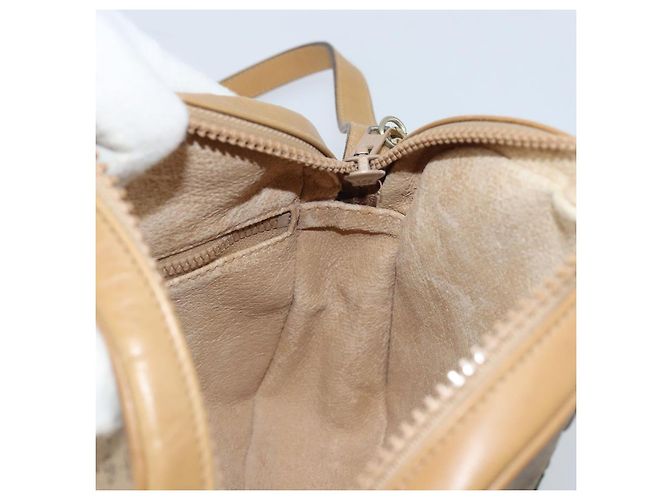 Borsa a Spalla GUCCI Micro GG Supreme Web Sherry Line PVC Beige Oro Auth ka3222 D'oro - vista 19