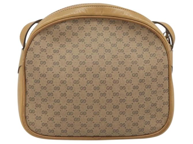 Borsa a Spalla GUCCI Micro GG Supreme Web Sherry Line PVC Beige Oro Auth ka3222 D'oro - vista 2