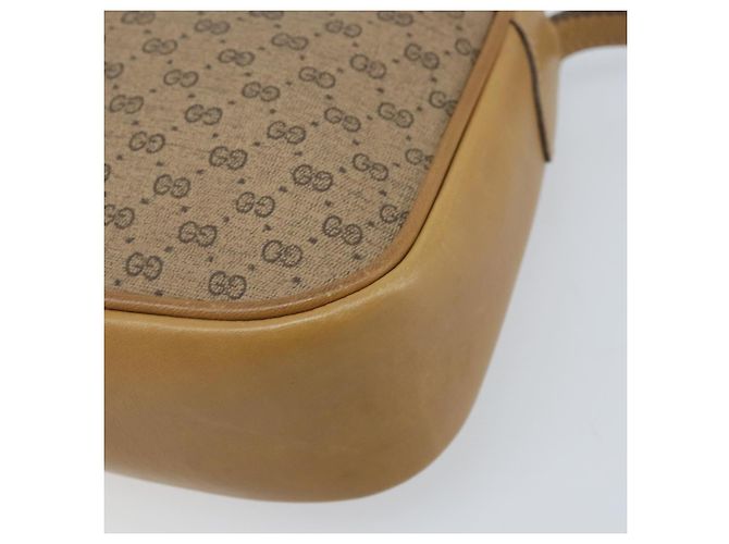 Borsa a Spalla GUCCI Micro GG Supreme Web Sherry Line PVC Beige Oro Auth ka3222 D'oro - vista 9