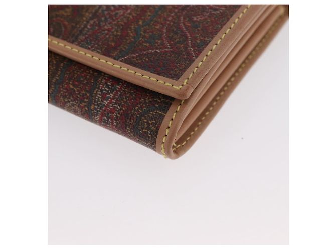 ETRO Cartera Bifold Paisley de PVC Cuero Burdeos Auth am10961V - vista 14