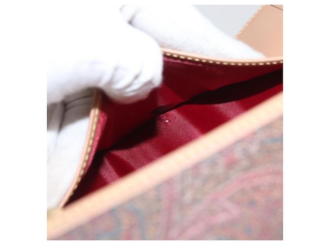 ETRO Cartera Bifold Paisley de PVC Cuero Burdeos Auth am10961V - vista 19