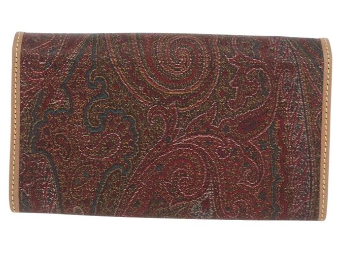 ETRO Cartera Bifold Paisley de PVC Cuero Burdeos Auth am10961V - vista 2