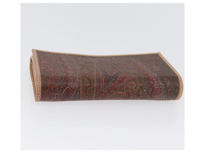 ETRO Cartera Bifold Paisley de PVC Cuero Burdeos Auth am10961V - vista 5
