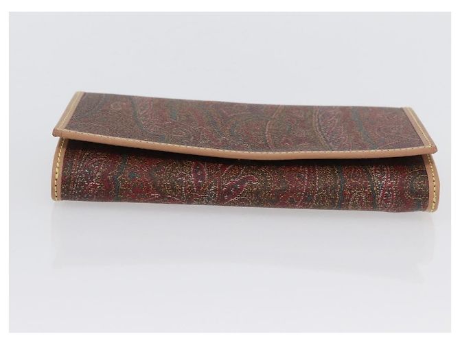 ETRO Cartera Bifold Paisley de PVC Cuero Burdeos Auth am10961V - vista 6