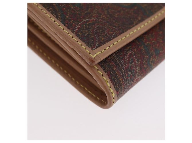 ETRO Cartera Bifold Paisley de PVC Cuero Burdeos Auth am10961V - vista 7