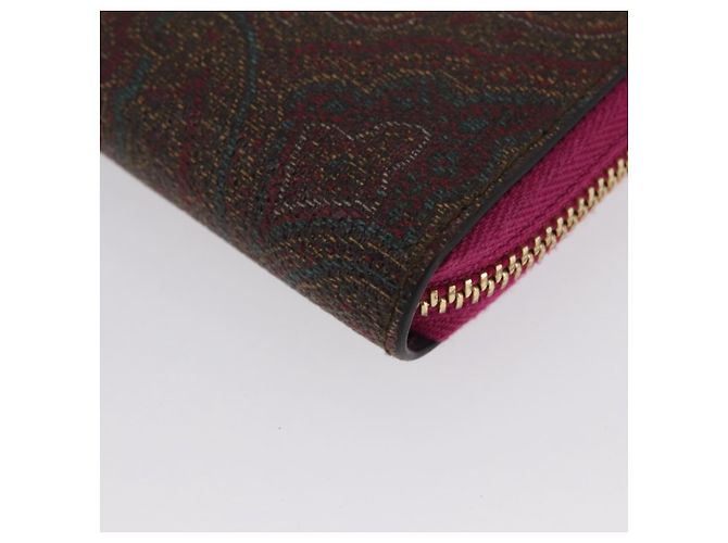 ETRO Cartera Larga Paisley de Cuero PVC Burdeos Auth am10960V - vista 14