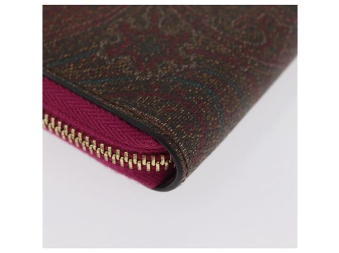 ETRO Cartera Larga Paisley de Cuero PVC Burdeos Auth am10960V - vista 15