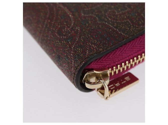 ETRO Cartera Larga Paisley de Cuero PVC Burdeos Auth am10960V - vista 16