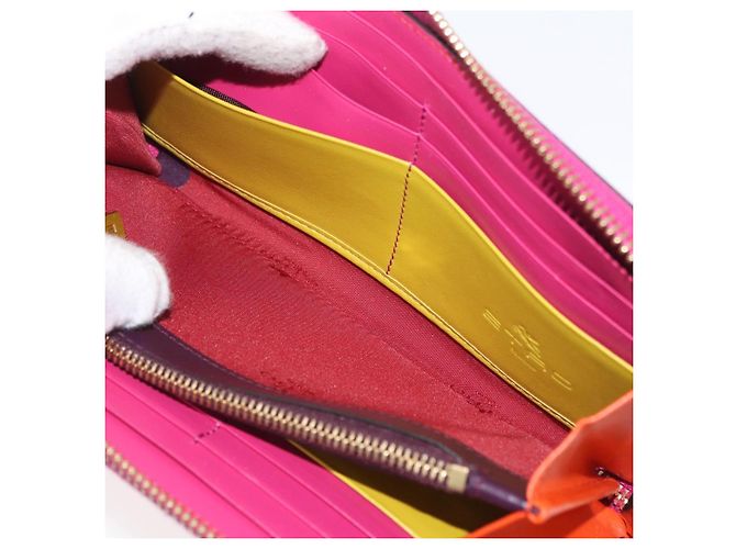 ETRO Cartera Larga Paisley de Cuero PVC Burdeos Auth am10960V - vista 18