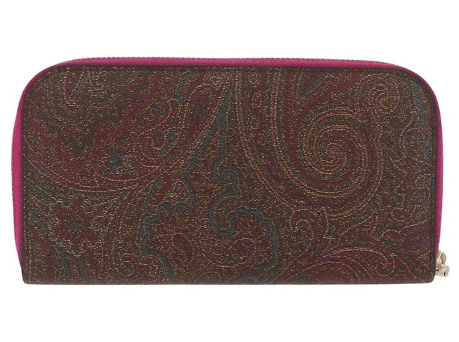 ETRO Cartera Larga Paisley de Cuero PVC Burdeos Auth am10960V - vista 2