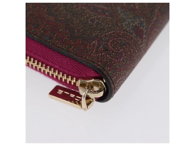 ETRO Cartera Larga Paisley de Cuero PVC Burdeos Auth am10960V - vista 7