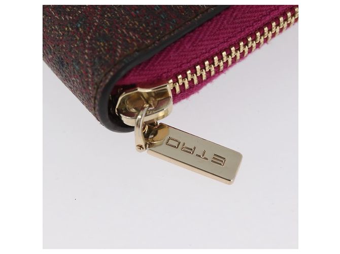 ETRO Cartera Larga Paisley de Cuero PVC Burdeos Auth am10960V - vista 8