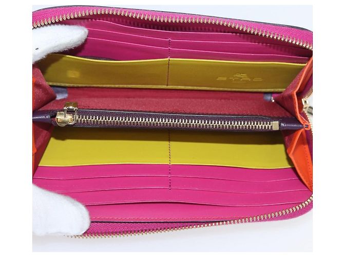 ETRO Cartera Larga Paisley de Cuero PVC Burdeos Auth am10960V - vista 9