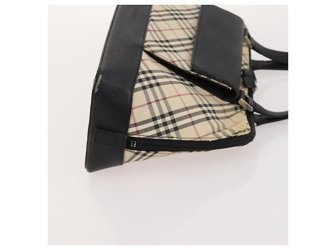 Borsa Burberry Nova Check Blue Label in tela e suede 4 pezzi marrone beige Auth fm5239 - vista 10