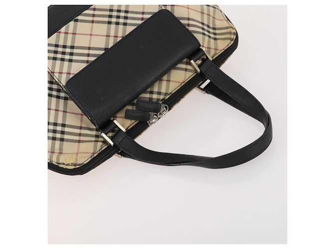 Borsa Burberry Nova Check Blue Label in tela e suede 4 pezzi marrone beige Auth fm5239 - vista 11