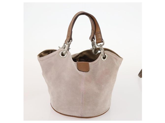 Borsa Burberry Nova Check Blue Label in tela e suede 4 pezzi marrone beige Auth fm5239 - vista 14
