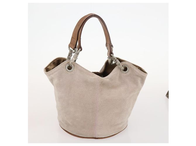 Borsa Burberry Nova Check Blue Label in tela e suede 4 pezzi marrone beige Auth fm5239 - vista 15
