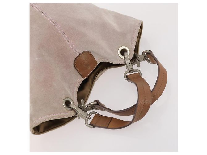 Borsa Burberry Nova Check Blue Label in tela e suede 4 pezzi marrone beige Auth fm5239 - vista 17