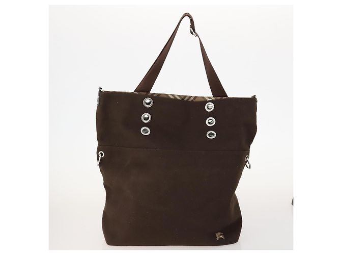 Borsa Burberry Nova Check Blue Label in tela e suede 4 pezzi marrone beige Auth fm5239 - vista 2