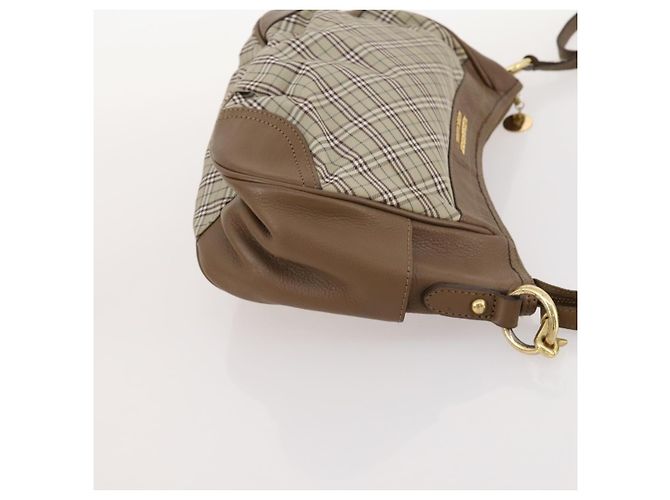 Borsa Burberry Nova Check Blue Label in tela e suede 4 pezzi marrone beige Auth fm5239 - vista 22