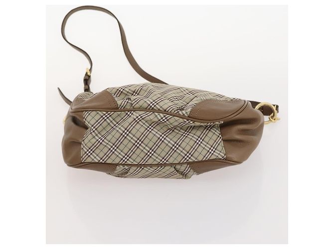 Borsa Burberry Nova Check Blue Label in tela e suede 4 pezzi marrone beige Auth fm5239 - vista 24