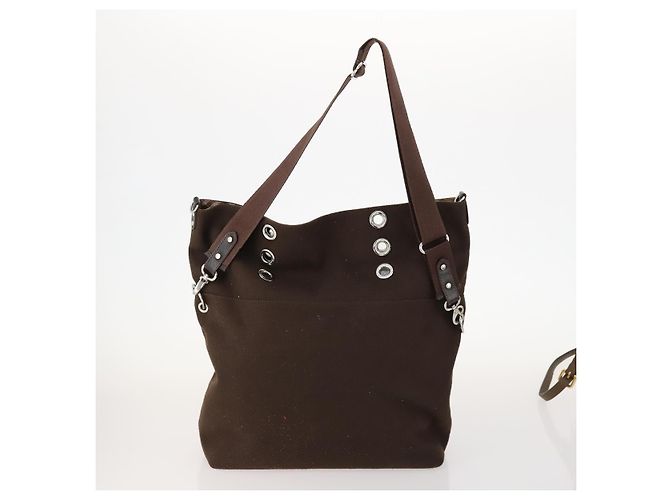 Borsa Burberry Nova Check Blue Label in tela e suede 4 pezzi marrone beige Auth fm5239 - vista 3