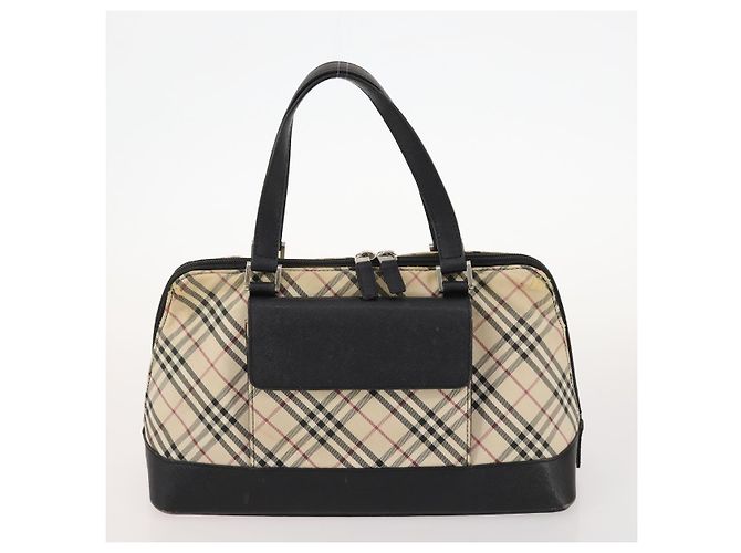 Borsa Burberry Nova Check Blue Label in tela e suede 4 pezzi marrone beige Auth fm5239 - vista 8