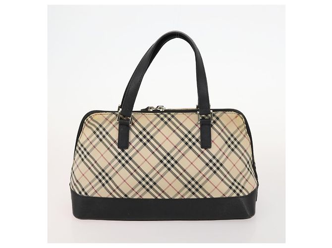 Borsa Burberry Nova Check Blue Label in tela e suede 4 pezzi marrone beige Auth fm5239 - vista 9