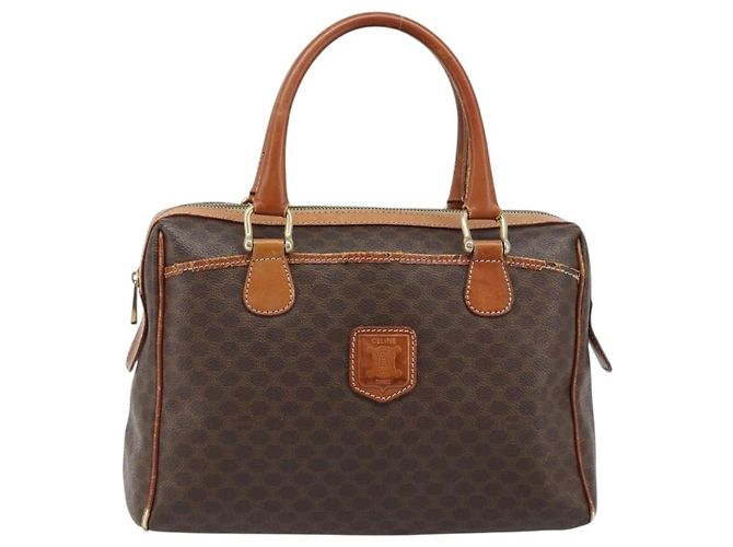 Céline Borsa a mano in tela Macadam CELINE PVC oro marrone Auth bs34012 D'oro - vista 13