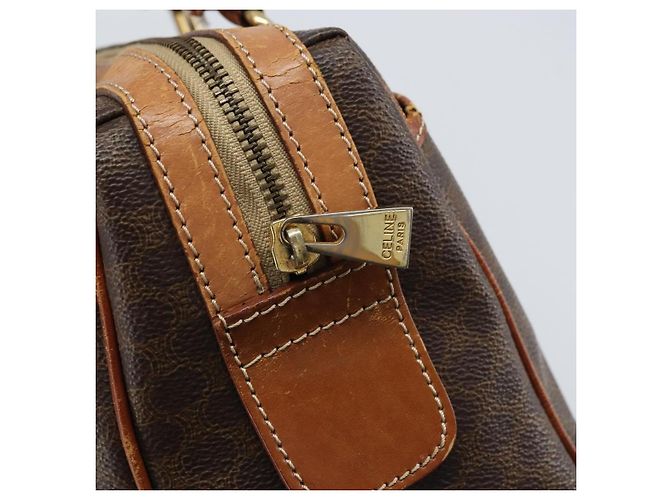 Céline Borsa a mano in tela Macadam CELINE PVC oro marrone Auth bs34012 D'oro - vista 18